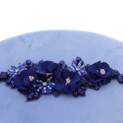 Cutie ovala transport trusou din catifea buretata, bleu, REC3324