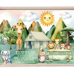 Set tava pentru taiere mot la baieti, model Safari, Verde, 6 piese, 35x20 cm, Recostore®, REC1967/217