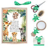 Set tava pentru taiere mot la baieti, model Safari, Verde, 6 piese, 35x20 cm, Recostore®, REC1967/218