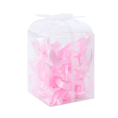 Set 20 marturii, cruciulite biserica din metal cu bolduri si cutiuta, funda roz, REC1968/57