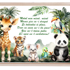 Set tava pentru taiere mot la baieti, model Safari, Verde, 6 piese, 35x20 cm, Recostore®, REC1967/219