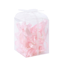 Set 20 marturii, cruciulite biserica din metal cu bolduri si cutiuta, funda roz, REC1968/58