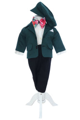 Costum verde pentru botez, 5 piese, REC3453