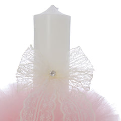 Lumanare botez, 30x5.5 cm, Roz, Recostore®, REC5004/12