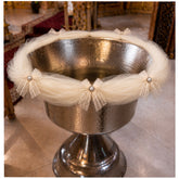 Decor elegant pentru cristelnita, tull ivoire cu fundite, 3M, Recostore®, REC5016/7