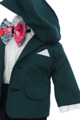 Costum verde pentru botez, 5 piese, REC3453