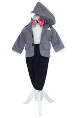 Costum gri pentru botez, 5 piese, REC3454
