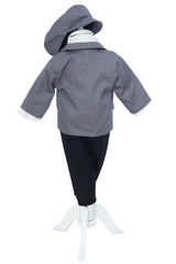 Costum gri pentru botez, 5 piese, REC3454