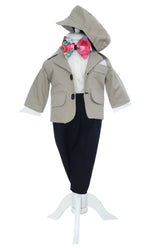 Costum crem pentru botez, 5 piese, REC3455