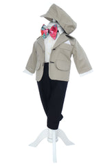 Costum crem pentru botez, 5 piese, REC3455