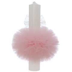 Lumanare botez, 30x5.5 cm, Roz, Recostore®, REC5004/12