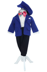 Costum albastru pentru botez, 5 piese, REC3457