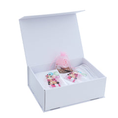 Set prima baita dupa botez cu nasii, body, prosop si saculet cu mirodenii, Girafa, REC2554