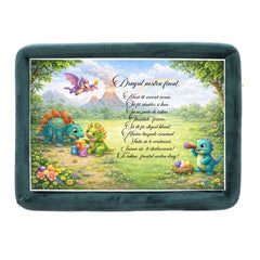 Tava mot baieti, aniversare 1 an, model cu Dinozauri, catifea verde, 10 piese, 34x25 cm, REC5011/40