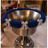 Decor elegant pentru cristelnita, tull bleumarin cu fundite, 3M, Recostore®, REC5016/8