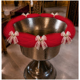 Decor elegant pentru cristelnita, tull rosu cu fundite, 3M, Recostore®, REC5016/9