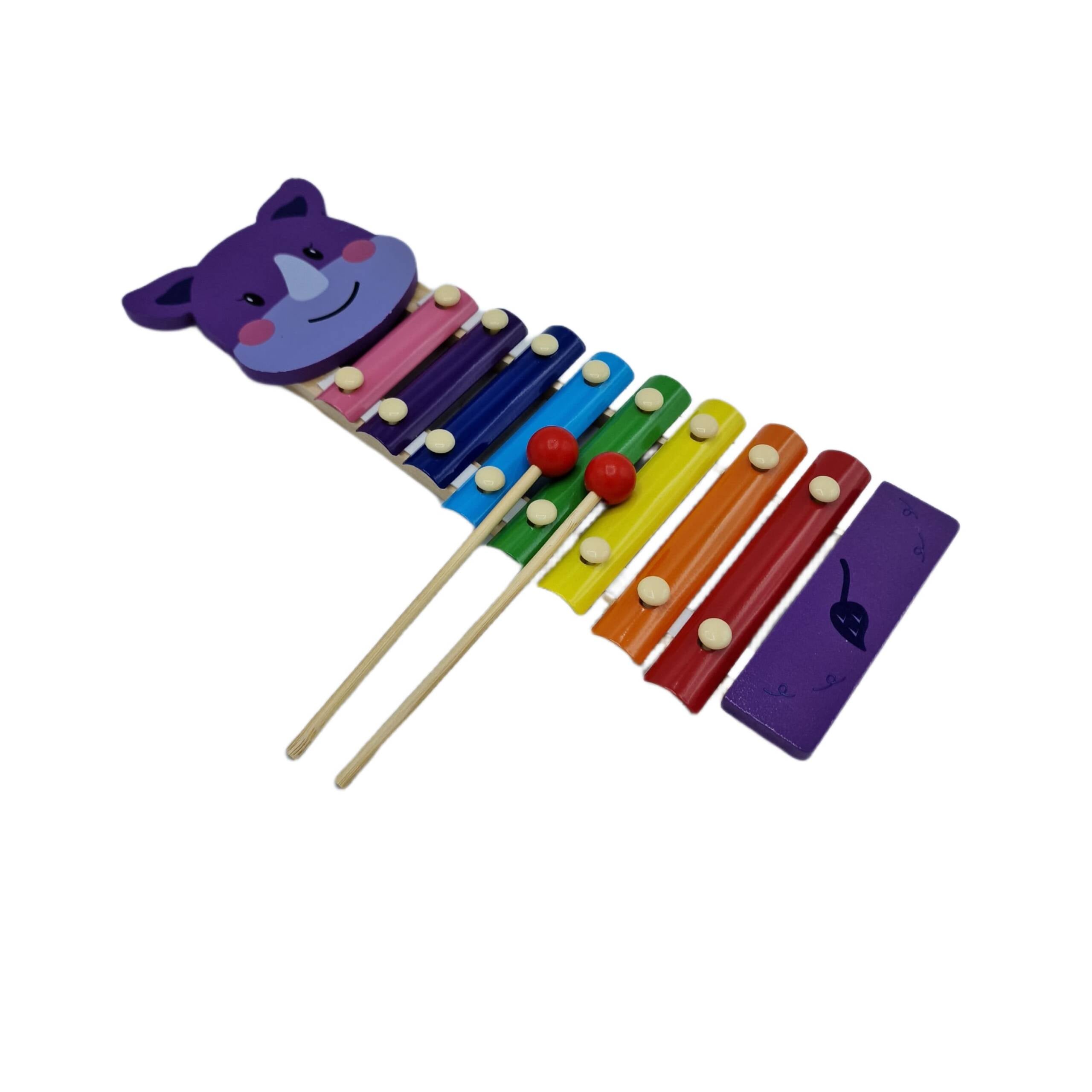 Jucarie Xilofon din lemn, tip rinocer, REC2768