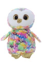 Jucarie de plus bufnita multicolora, dimensiune 23 cm, REC2969