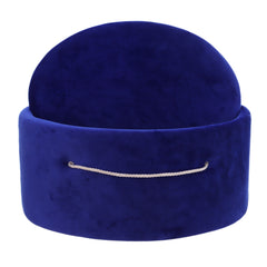 Cutie ovala transport trusou din catifea buretata, albastru, REC3327
