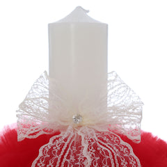 Lumanare botez, 30x5.5 cm, rosu, Recostore®, REC5004/14