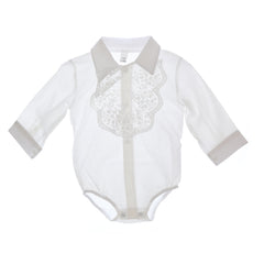 Costum cu aripi pentru botez baieti, verde compus din 4 piese, camasa, pantaloni, bascuta si pantofiori, Recostore®, REC2747