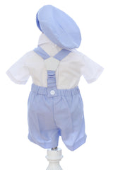 Costum bleu de vara pentru botez, 4 piese, REC3469