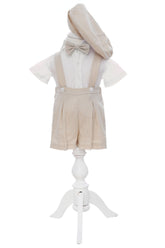 Costum crem de vara pentru botez, 4 piese, REC3470