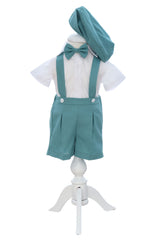 Costum verde de vara pentru botez, 4 piese, REC3471