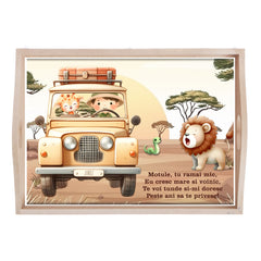 Set tava pentru taiere mot la baieti, model Safari, verde, 6 piese, 35x20 cm, Recostore®, REC1967/251