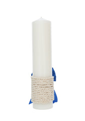 Set trusou si lumanare pentru botez, model Ursulet, 8 piese, Albastru electric, Recostore®, REC2590