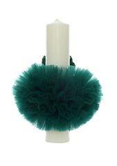 Trusou complet pentru botez de baieti personalizat cu Safari, lumanare cu Safari, costum si pantofiori, Verde, 15 piese, Recostore®, REC2756