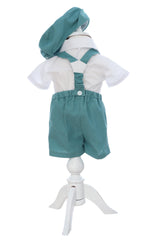 Costum verde de vara pentru botez, 4 piese, REC3471