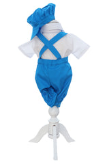 Costum turcoaz cu maneca scurta pentru botez, 4 piese, REC3474