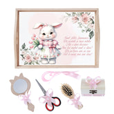 Set tava pentru taiere mot la baieti, model cu Iepuras, roz, 6 piese, 35x20 cm, Recostore®, REC1967/261