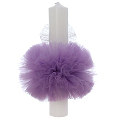 Lumanare botez, 30x5.5 cm, lila, Recostore®, REC5004/15