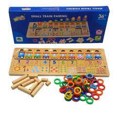 Joc educativ cu numaratoare, din lemn, dimensiune 38 cm x 15 cm x 3.5 cm, REC2810