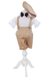 Costumas cu maneca scurta pentru botez, crem, 4 piese, REC3480