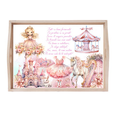 Set tava pentru taiere mot/ turta, model Printesa, roz, 6 piese, 35x20 cm, Recostore®, REC1967/264