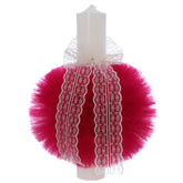 Lumanare botez, 30x5.5 cm, ciclam, Recostore®, REC5004/16