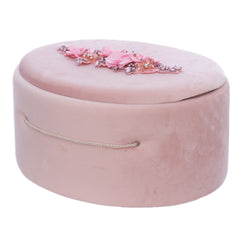 Trusou elegant pentru botez fete, roz pudrat, 13 piese, REC3388