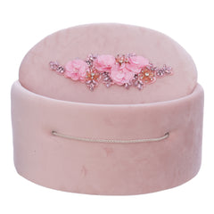 Trusou elegant pentru botez fete, roz pudrat, 13 piese, REC3388