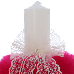 Lumanare botez, 30x5.5 cm, ciclam, Recostore®, REC5004/16