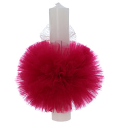 Lumanare botez, 30x5.5 cm, ciclam, Recostore®, REC5004/16