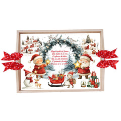 Set tava pentru taiere mot/turta, model cu Mos Craciun, rosu, 6 piese, 35x20 cm, Recostore®, REC1967/273