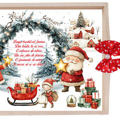 Set tava pentru taiere mot/turta, model cu Mos Craciun, rosu, 6 piese, 35x20 cm, Recostore®, REC1967/273