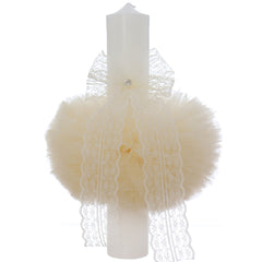 Lumanare botez, 30x5.5 cm, ivoire, Recostore®, REC5004/17