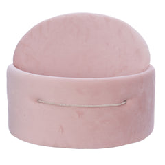 Cutie ovala transport trusou din catifea buretata, roz pudrat, REC3331