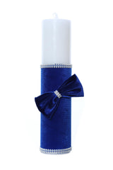 Trusou complet pentru botez de baieti personalizat cu mesajul "Azi m-am crestinat", costum cu maneca scurta, pantofiori, lumanare si trusou, bleumarin, 13 piese, Recostore®, REC2733