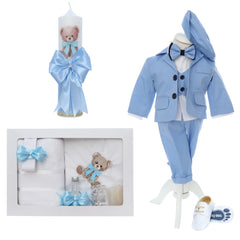 Set trusou botez cu ursulet bleu, 14 piese, REC3385