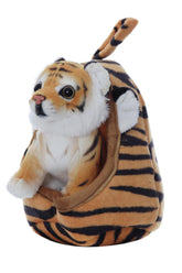 Jucarie de plus baby tigru cu cosulet, dimensiune 20cm, REC2972